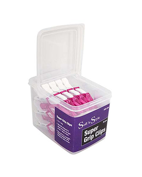 Burmax Soft N' Style Super Grip Clips - Pink 25 Pieces SNS-206