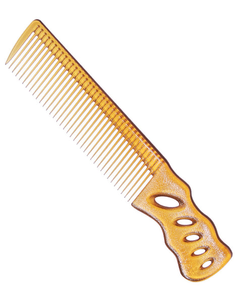 YS Park 238 Short Hair Design Comb [Angle Handle] - Camel