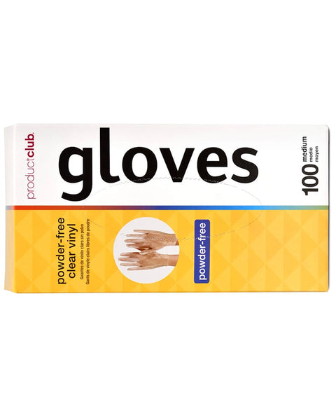 Product Club Gloves Vinyl Powdered Clear Medium Box/100