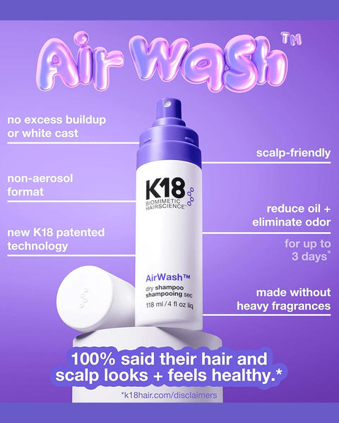 K18 Biomimetic Hairscience AirWash Dry Shampoo 4 oz