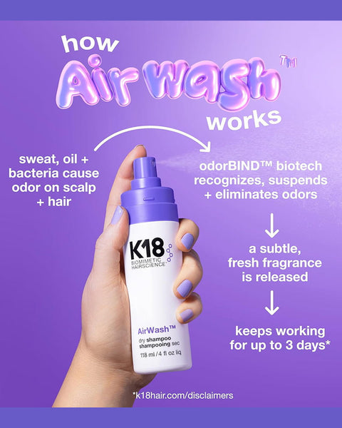 K18 Biomimetic Hairscience AirWash Dry Shampoo 4 oz