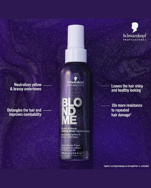 Schwarzkopf BlondMe Bond Repair Purple Spray Conditioner 5 oz