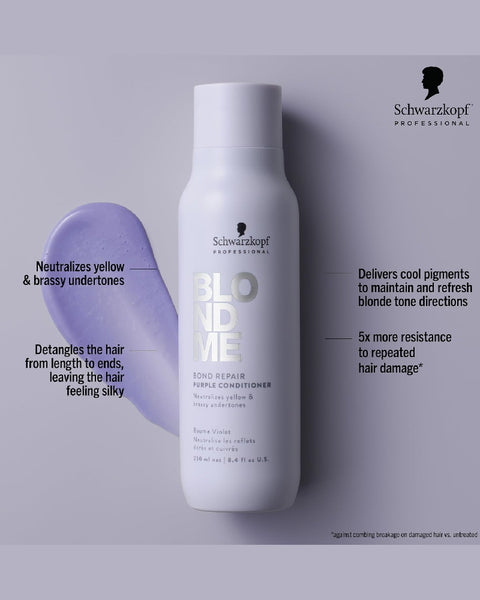 Schwarzkopf BlondMe Bond Repair Purple Conditioner 8.4oz