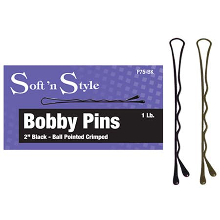 Burmax Soft N' Style 2" Bobby Pins-Black 1LB